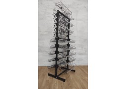 Стелаж прикасовий  з корзинами ,двосторонній на 60см. (графітовий)